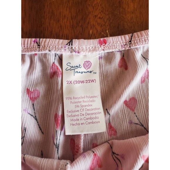 4/15 Womens pink Purple Red Heart pajama shorts Secret Treasures plus size 2X - Picture 2 of 6